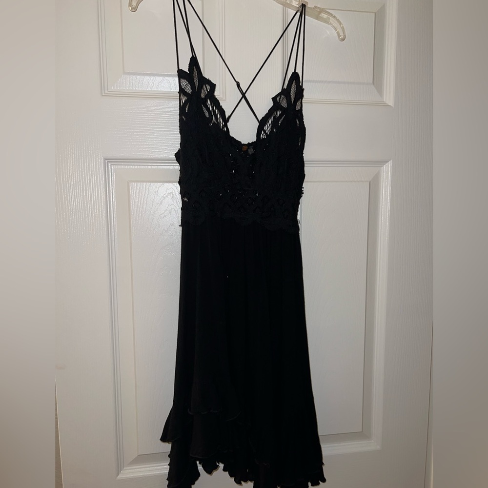 Black lace free people dress